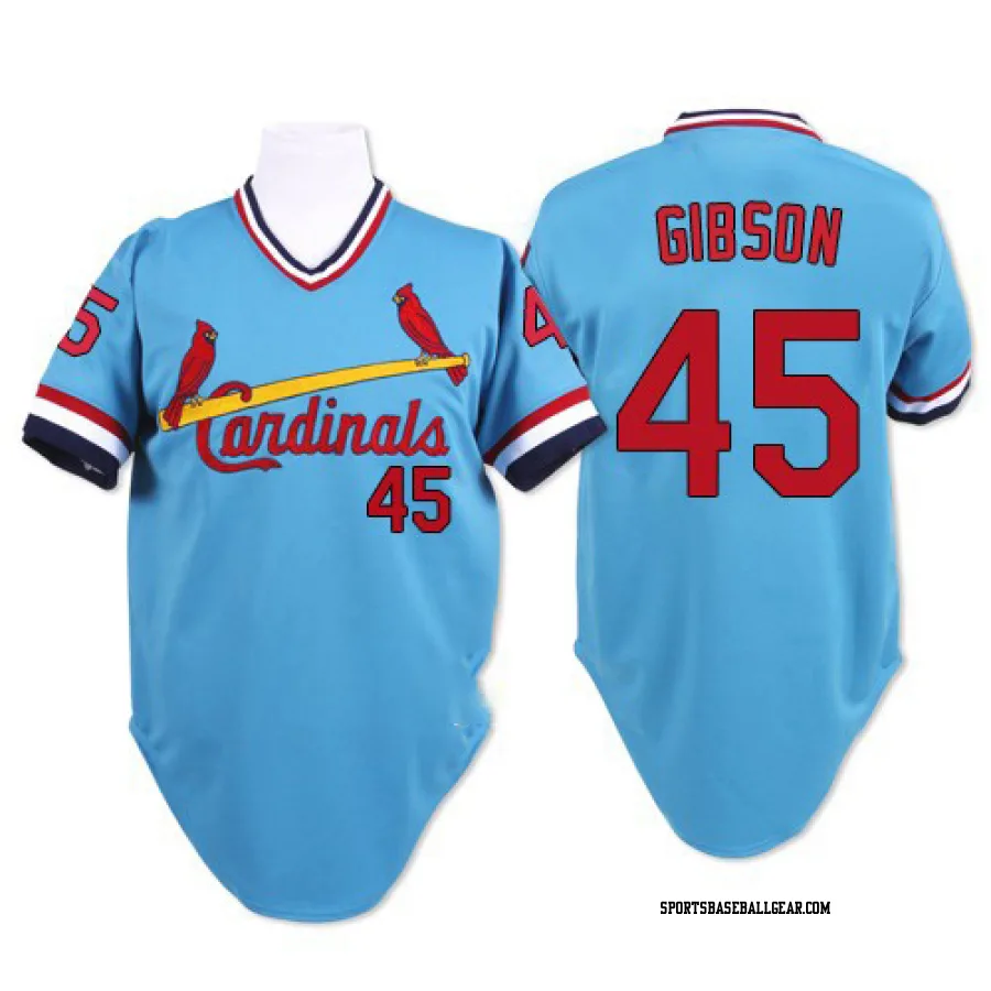 Bob Gibson Men's St. Louis Cardinals Blue Authentic Throwback Jersey