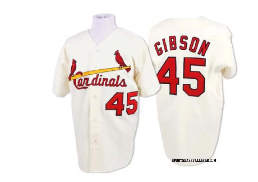 Bob Gibson Men's St. Louis Cardinals Cream Authentic Throwback Jersey