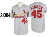 Bob Gibson Men's St. Louis Cardinals Grey Replica 1967 Throwback Jersey