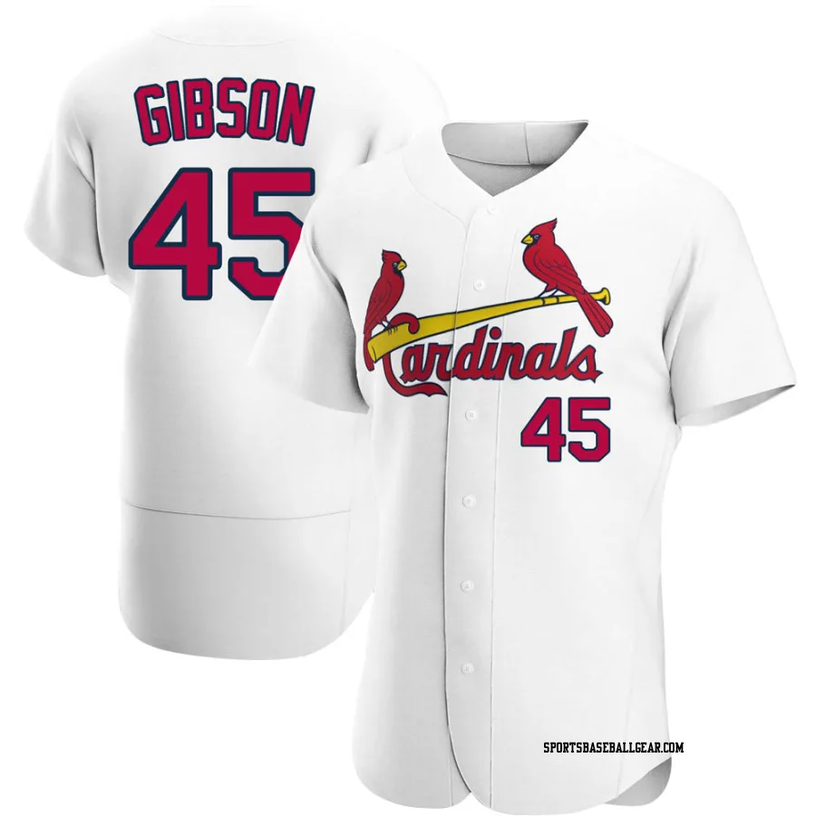Bob Gibson Men's St. Louis Cardinals White Authentic Home Jersey