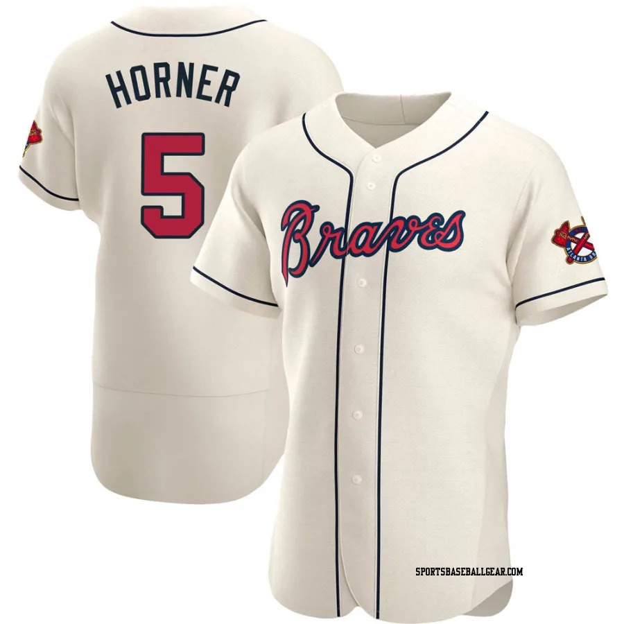 Bob Horner Men's Atlanta Braves Cream Authentic Alternate Jersey