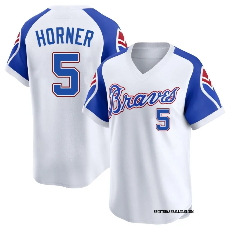 Bob Horner Men's Atlanta Braves White Limited Throwback Cooperstown Collection Jersey