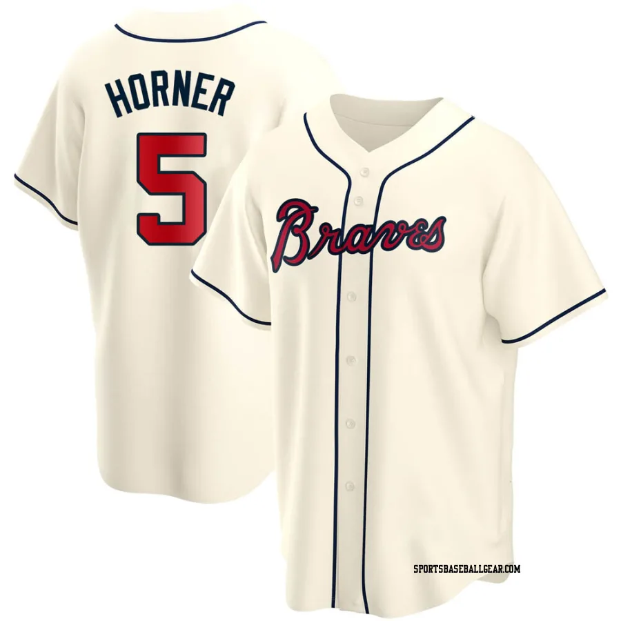 Bob Horner Youth Atlanta Braves Cream Replica Alternate Jersey