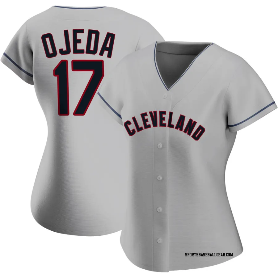 Bob Ojeda Women's Cleveland Guardians Gray Replica Road Jersey