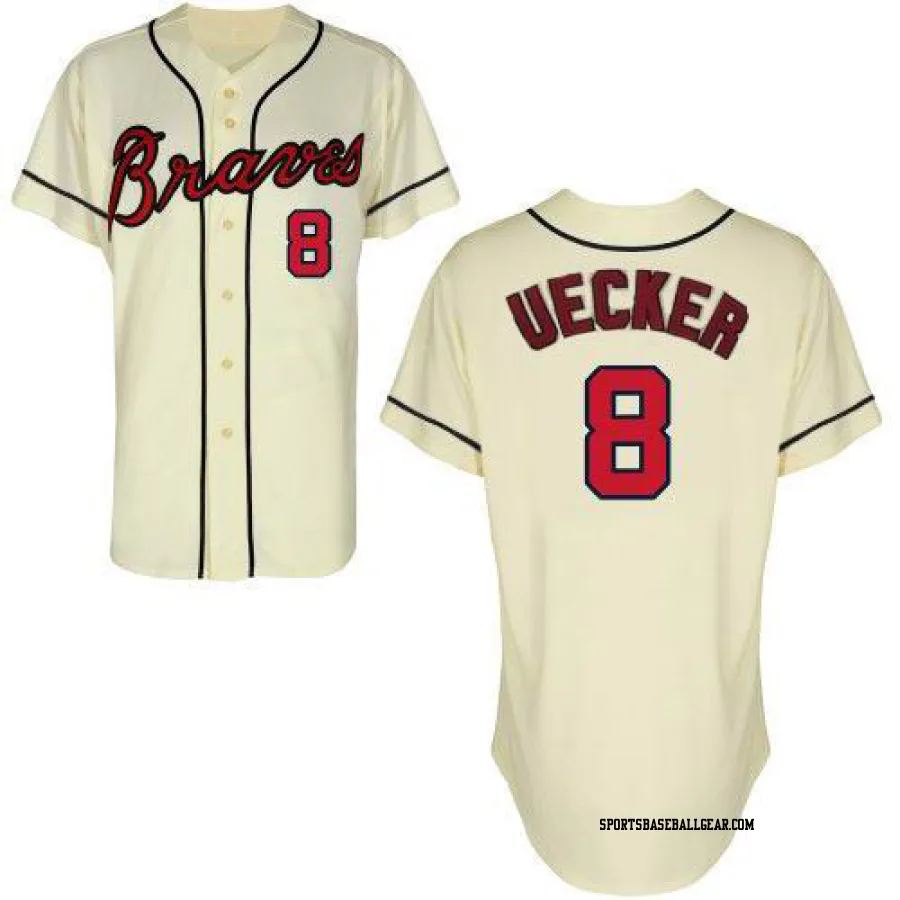 Bob Uecker Men's Atlanta Braves Cream Replica Throwback Jersey