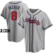 Bob Uecker Men's Atlanta Braves Gray Replica Road Jersey