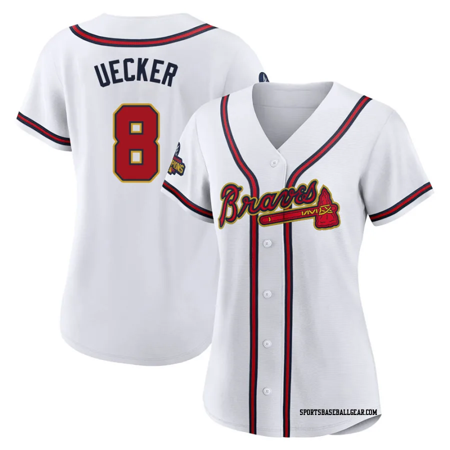 Bob Uecker Women's Atlanta Braves Gold Authentic White 2022 Program Jersey