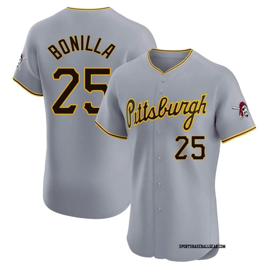 Bobby Bonilla Men's Pittsburgh Pirates Gray Elite Road Jersey