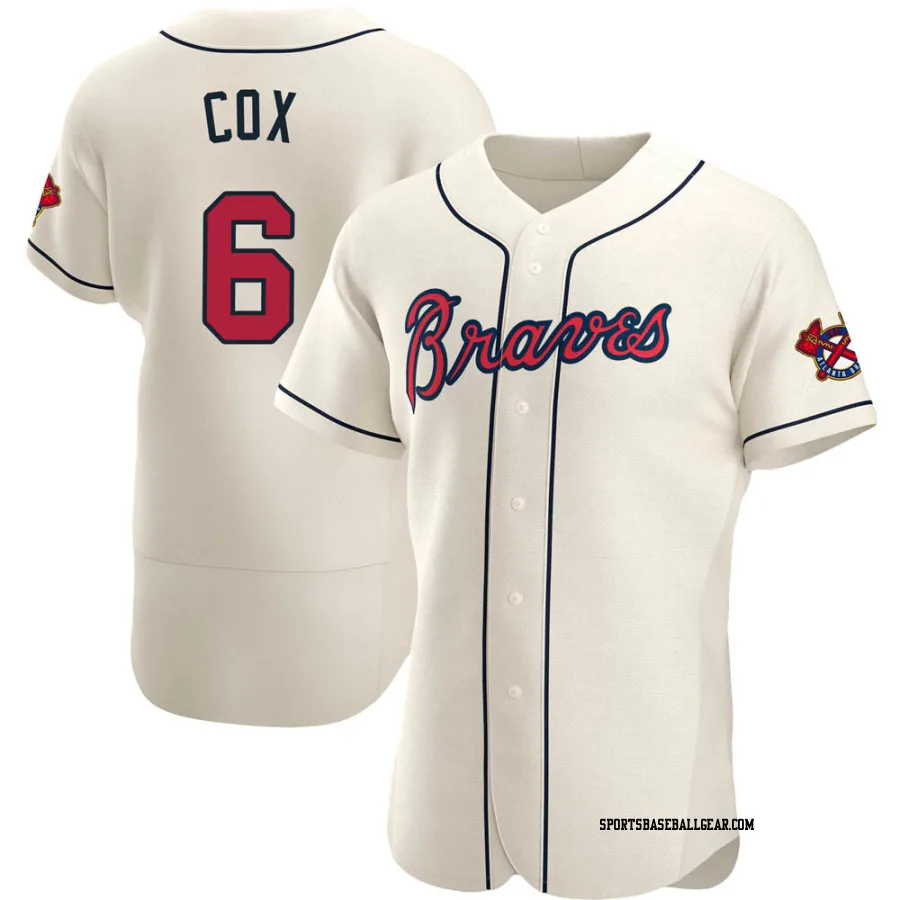 Bobby Cox Men's Atlanta Braves Cream Authentic Alternate Jersey
