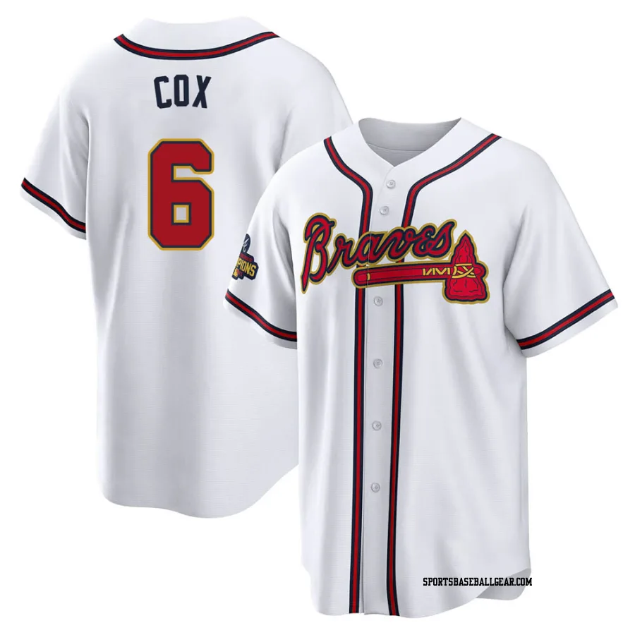 Bobby Cox Men's Atlanta Braves Gold Replica White 2022 Program Jersey