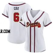 Bobby Cox Women's Atlanta Braves Gold Authentic White 2022 Program Jersey