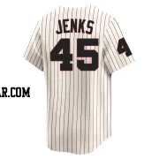 Bobby Jenks Men's Chicago White Sox Cream Limited Throwback Cooperstown Jersey