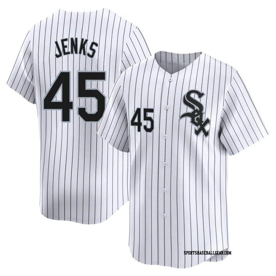 Bobby Jenks Men's Chicago White Sox White Limited Home Jersey
