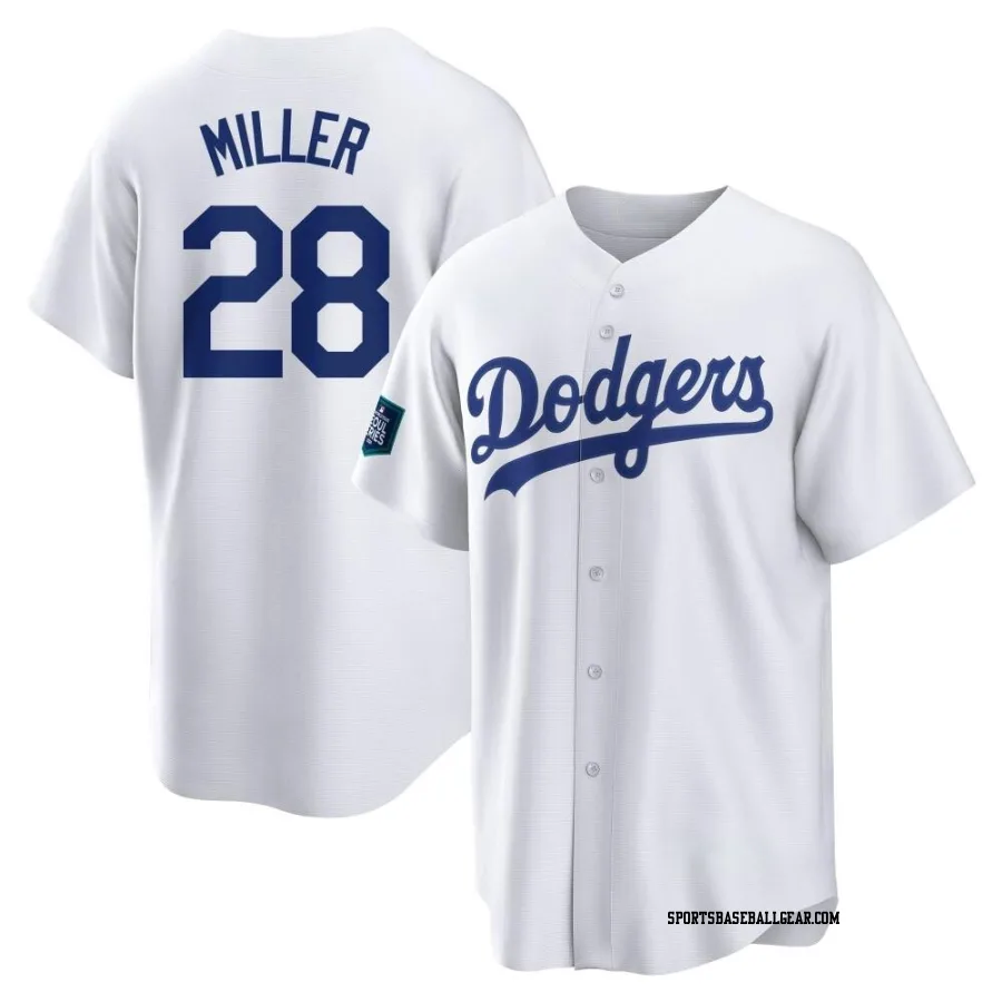Bobby Miller Men's Los Angeles Dodgers White Replica 2024 World Tour Seoul Series Home Jersey