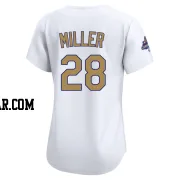 Bobby Miller Women's Los Angeles Dodgers Gold Limited White 2025 Collection Jersey