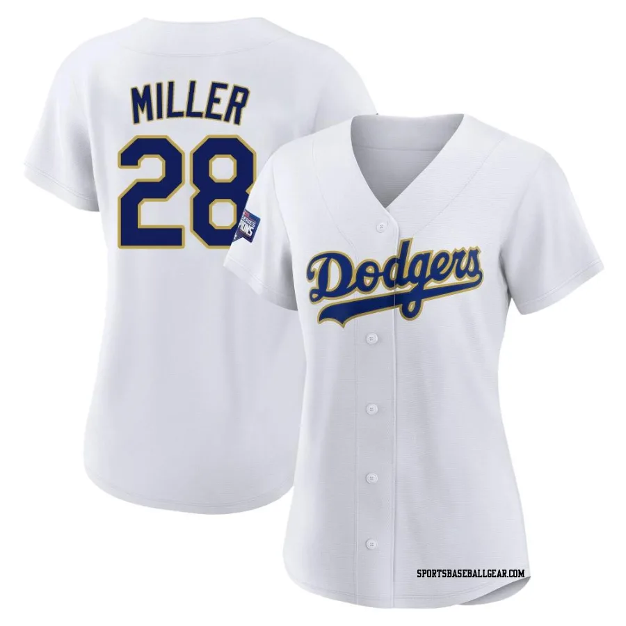 Bobby Miller Women's Los Angeles Dodgers White/Gold Authentic 2021 Gold Program Player Jersey