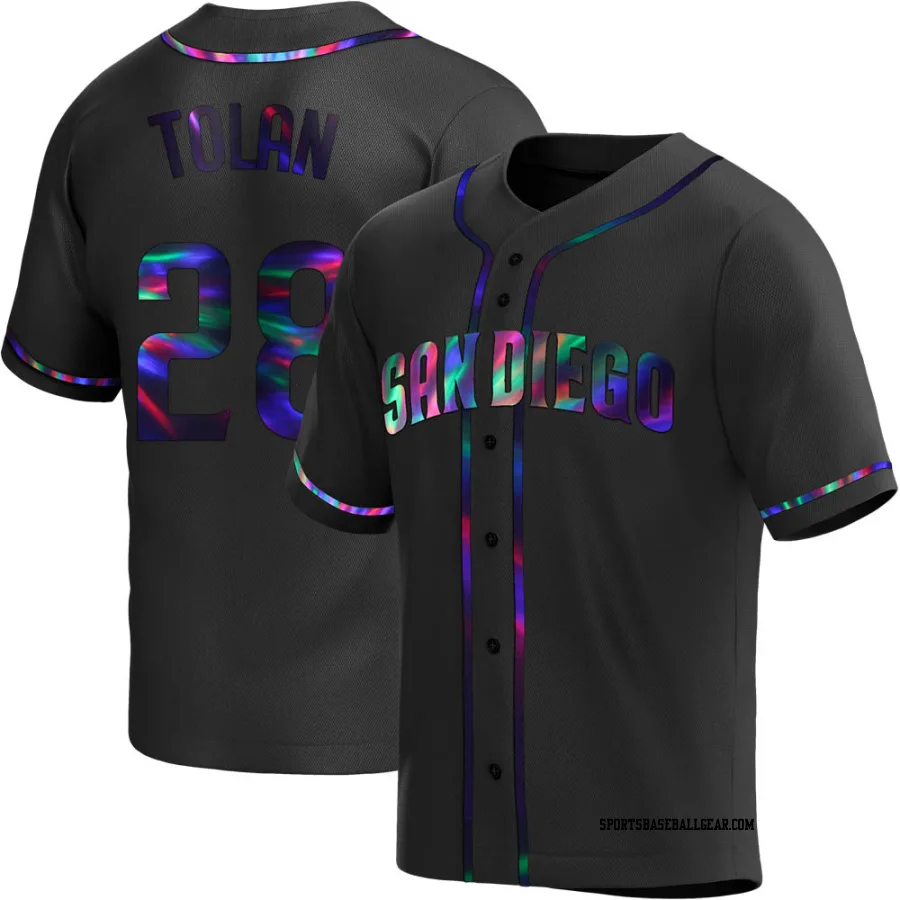 Bobby Tolan Men's San Diego Padres Black Holographic Replica Alternate Jersey