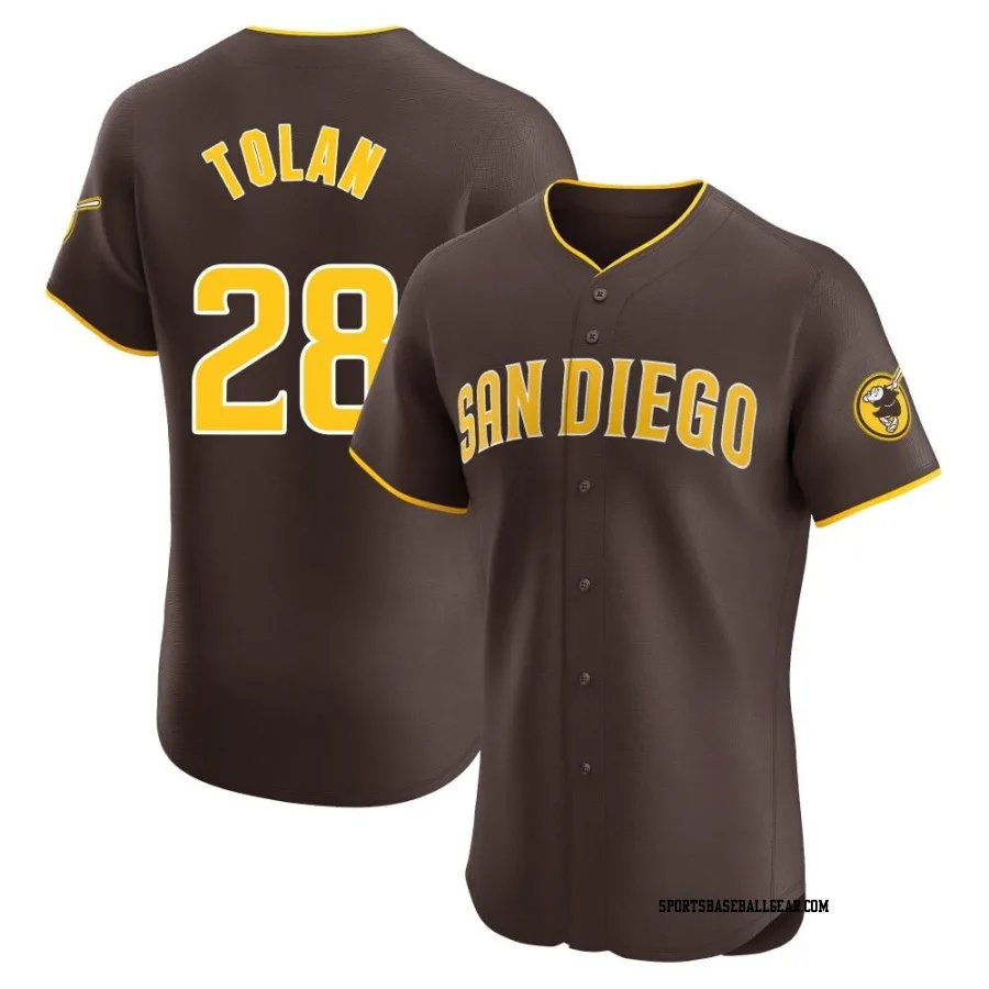 Bobby Tolan Men's San Diego Padres Brown Elite Road Vapor Premier Jersey