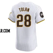 Bobby Tolan Men's San Diego Padres White Elite Home Patch Jersey