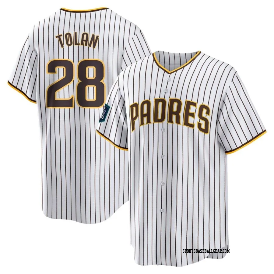 Bobby Tolan Men's San Diego Padres White Replica 2024 World Tour Seoul Series Home Jersey