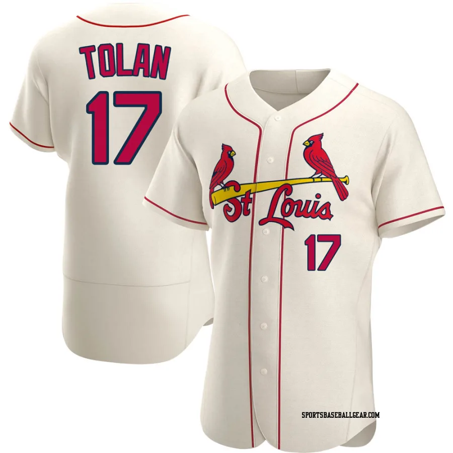 Bobby Tolan Men's St. Louis Cardinals Cream Authentic Alternate Jersey
