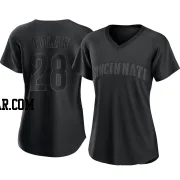 Bobby Tolan Women's Cincinnati Reds Black Replica Pitch Fashion Jersey