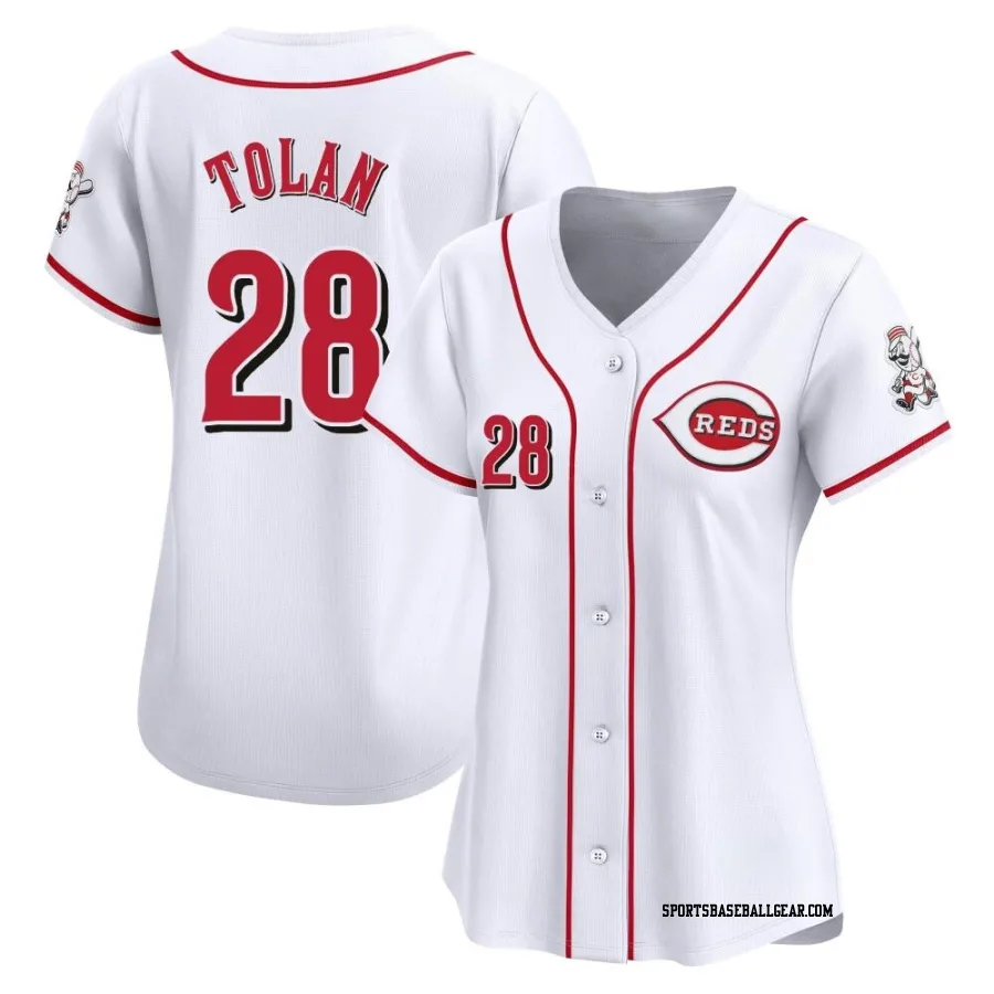 Bobby Tolan Women's Cincinnati Reds White Limited Home Jersey