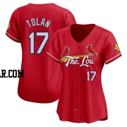 Bobby Tolan Women's St. Louis Cardinals Red Limited 2024 City Connect Jersey