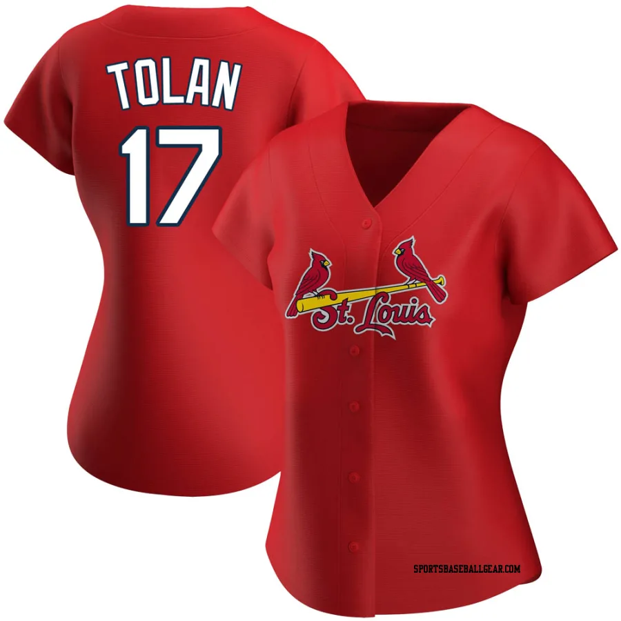 Bobby Tolan Women's St. Louis Cardinals Red Replica Alternate Jersey