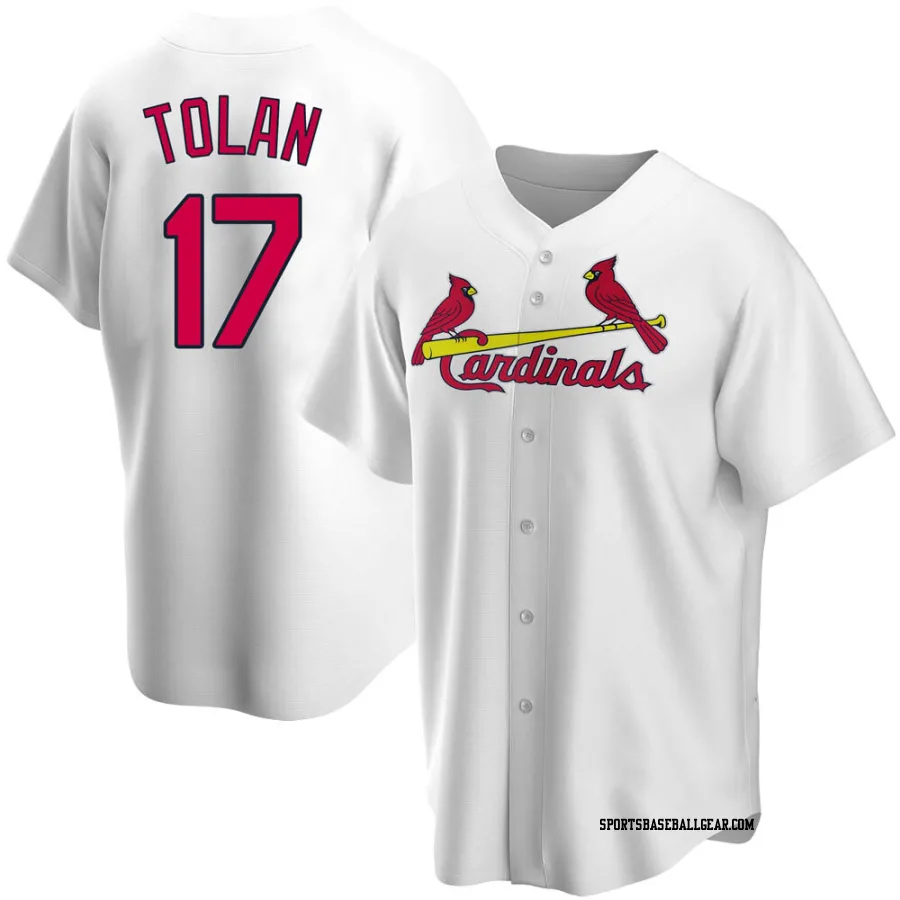 Bobby Tolan Youth St. Louis Cardinals White Replica Home Jersey