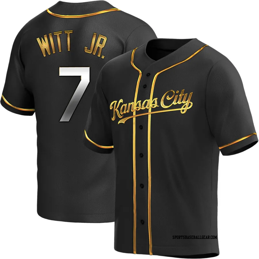 Bobby Witt Jr. Men's Kansas City Royals Black Golden Replica Alternate Jersey