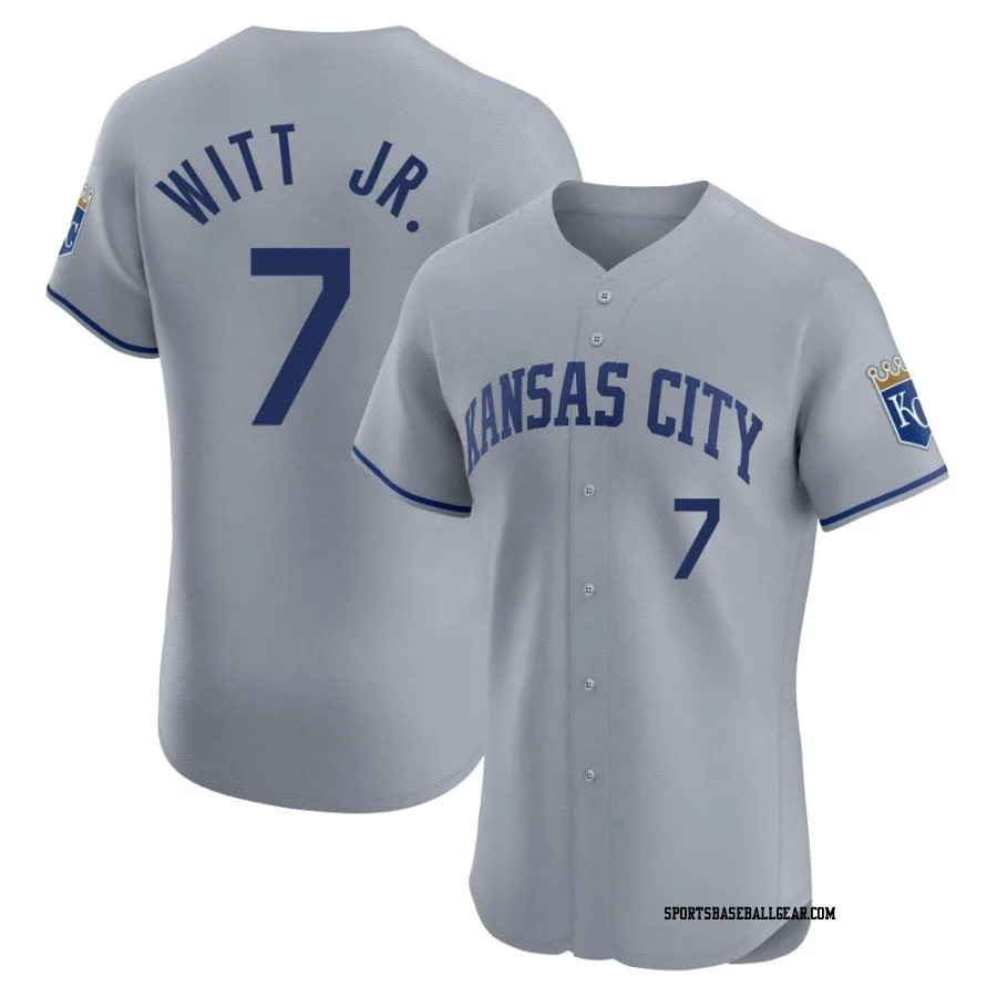 Bobby Witt Jr. Men's Kansas City Royals Gray Elite Road Jersey