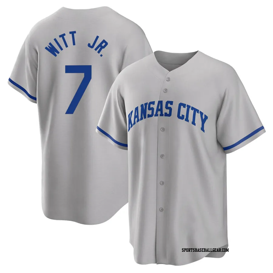 Bobby Witt Jr. Youth Kansas City Royals Gray Replica 2022 Road Jersey