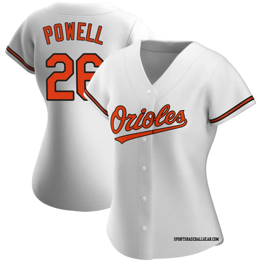 Boog Powell Women's Baltimore Orioles White Authentic Home Jersey