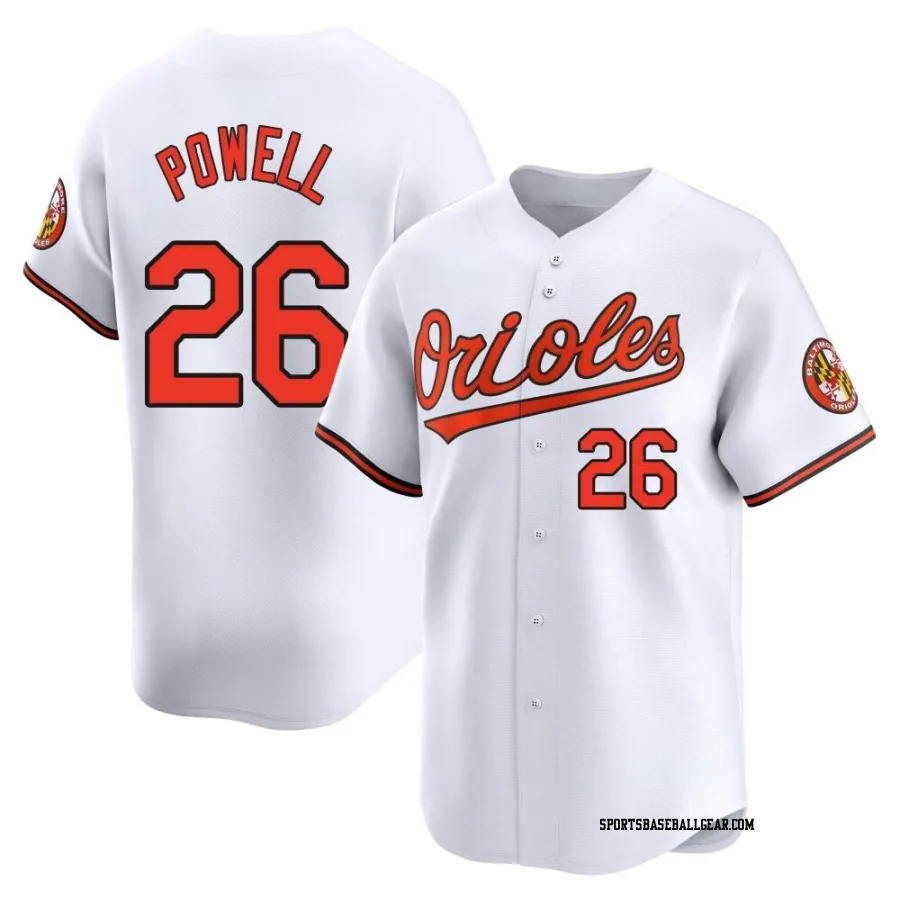 Boog Powell Youth Baltimore Orioles White Limited Home Jersey