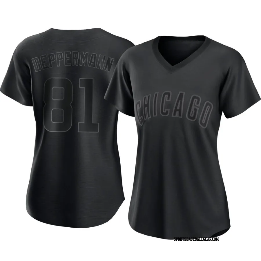 Brad Deppermann Women's Chicago Cubs Black Authentic Pitch Fashion Jersey