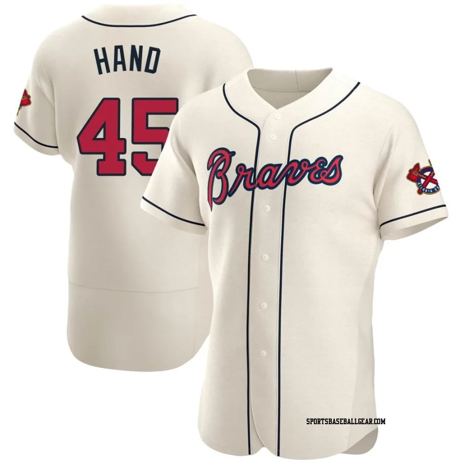 Brad Hand Men's Atlanta Braves Cream Authentic Alternate Jersey