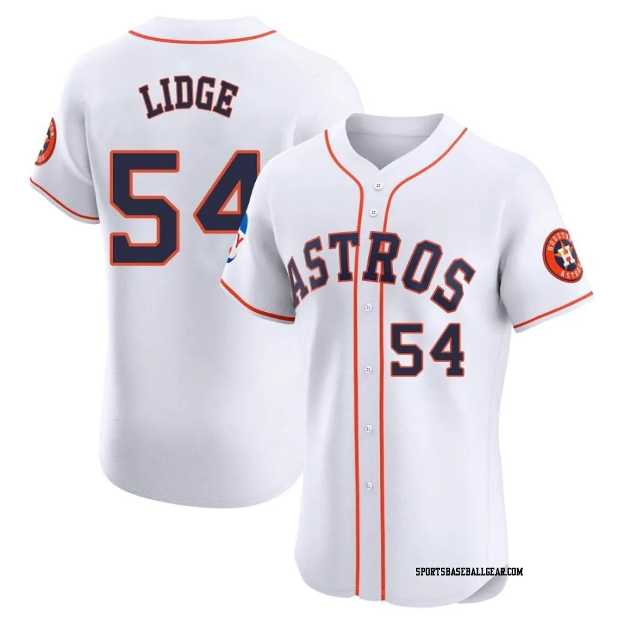 Brad Lidge Men's Houston Astros White Elite Home Patch Jersey