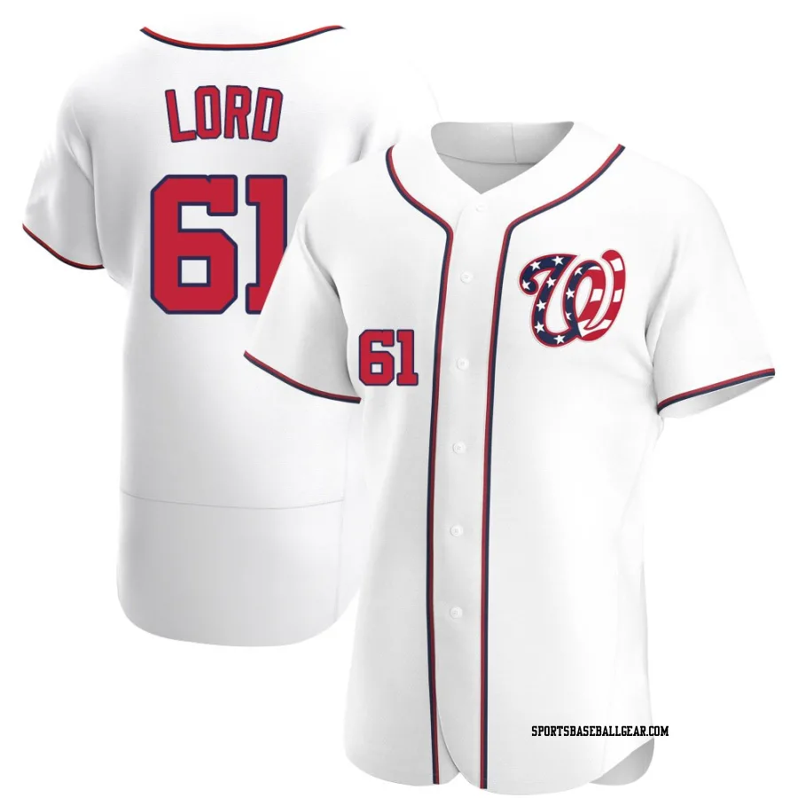 Brad Lord Men's Washington Nationals White Authentic Alternate Jersey