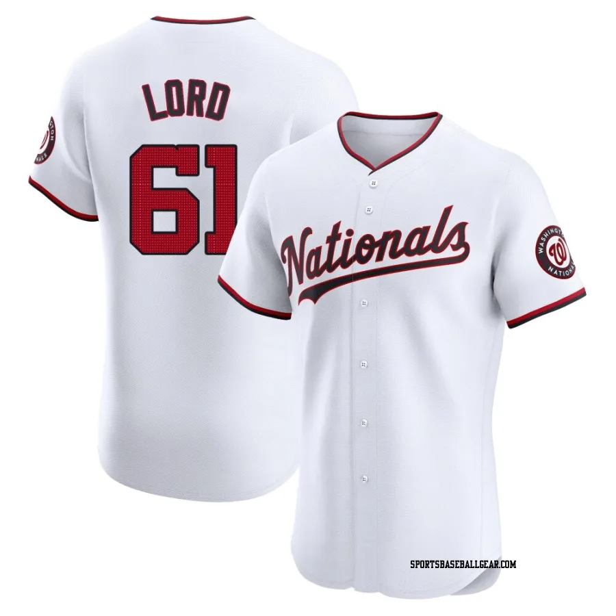 Brad Lord Men's Washington Nationals White Elite Home Jersey