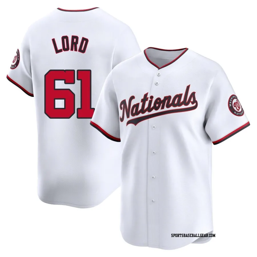 Brad Lord Men's Washington Nationals White Limited Home Jersey