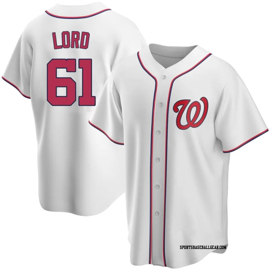 Brad Lord Men's Washington Nationals White Replica Home Jersey