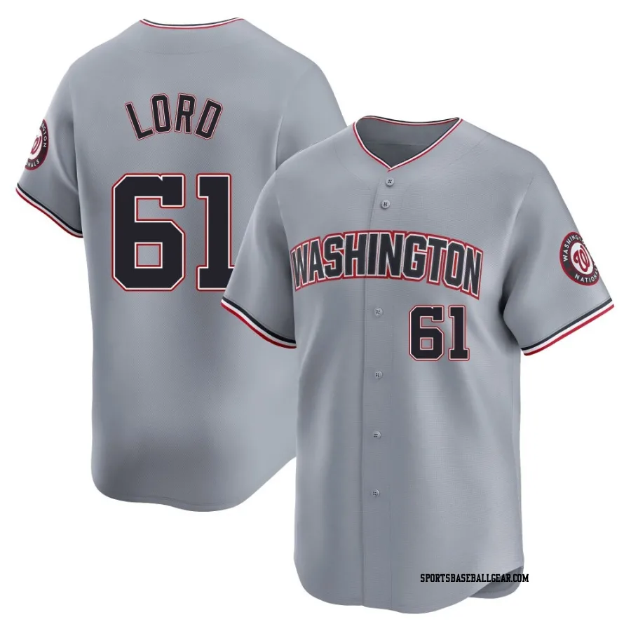 Brad Lord Youth Washington Nationals Gray Limited Road Jersey