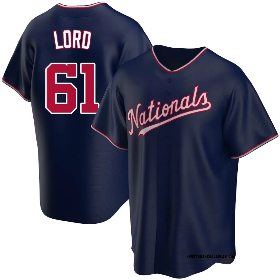Brad Lord Youth Washington Nationals Navy Replica Alternate Jersey