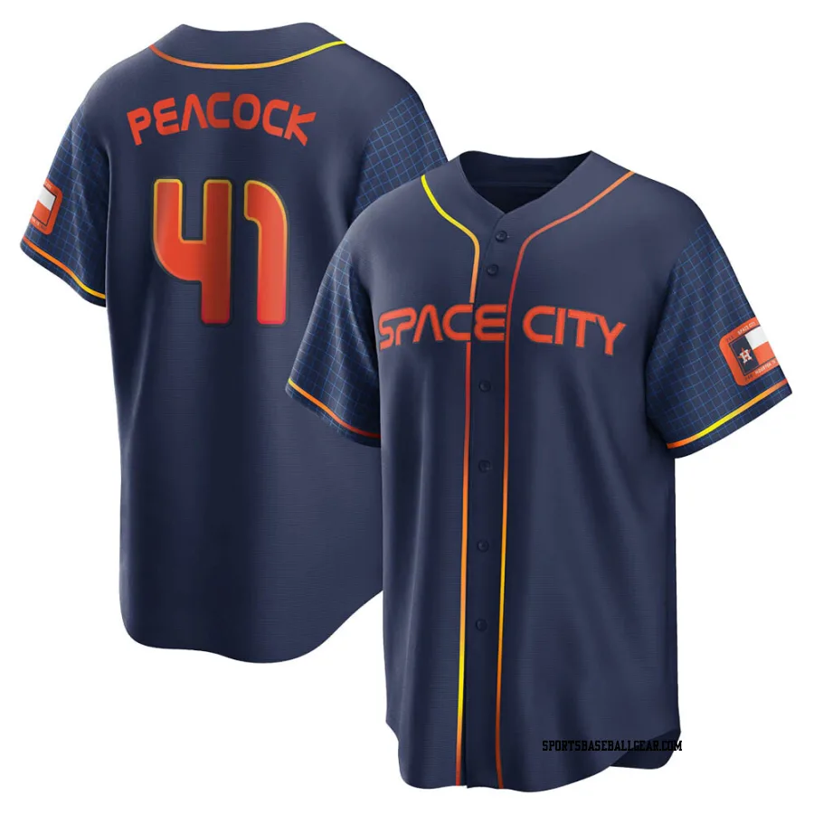 Brad Peacock Men's Houston Astros Navy Replica 2022 City Connect Jersey