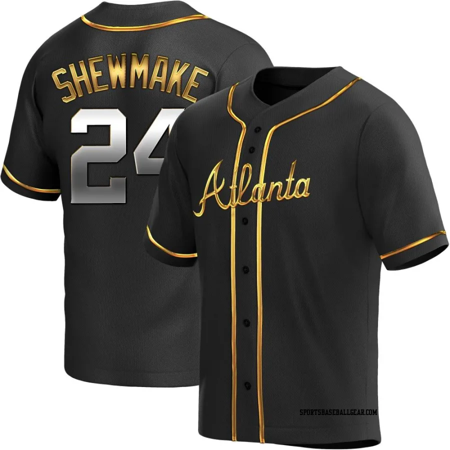 Braden Shewmake Men's Atlanta Braves Black Golden Replica Alternate Jersey