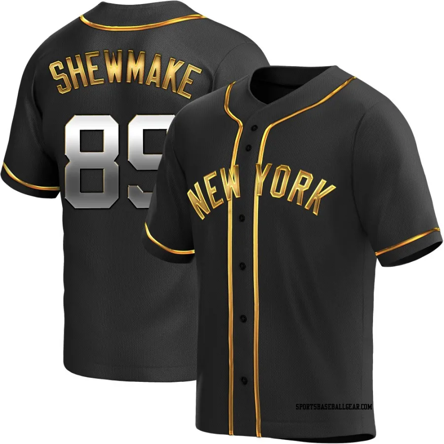 Braden Shewmake Men's New York Yankees Black Golden Replica Alternate Jersey