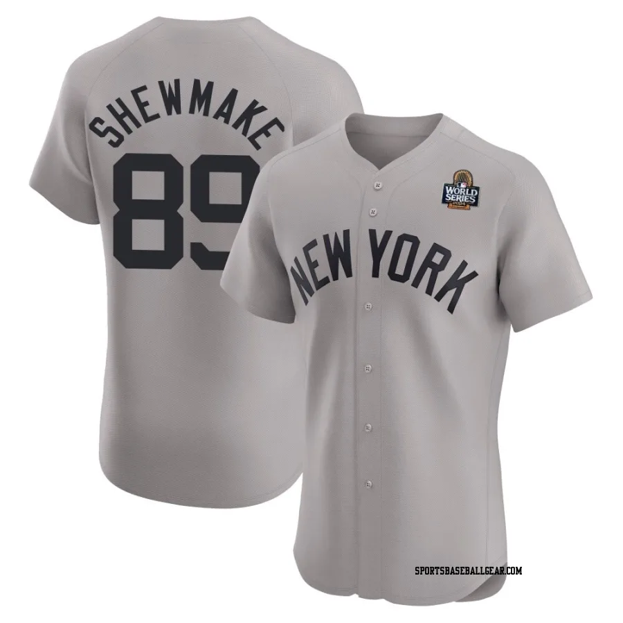 Braden Shewmake Men's New York Yankees Gray Elite Road 2024 World Series Jersey