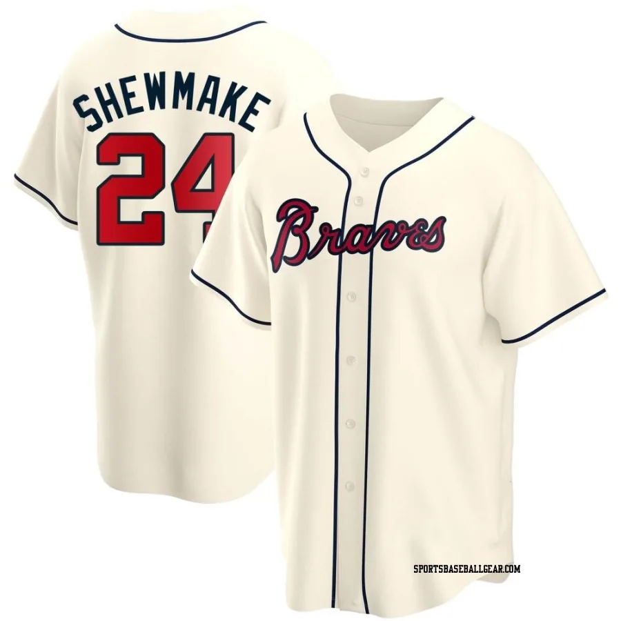 Braden Shewmake Youth Atlanta Braves Cream Replica Alternate Jersey