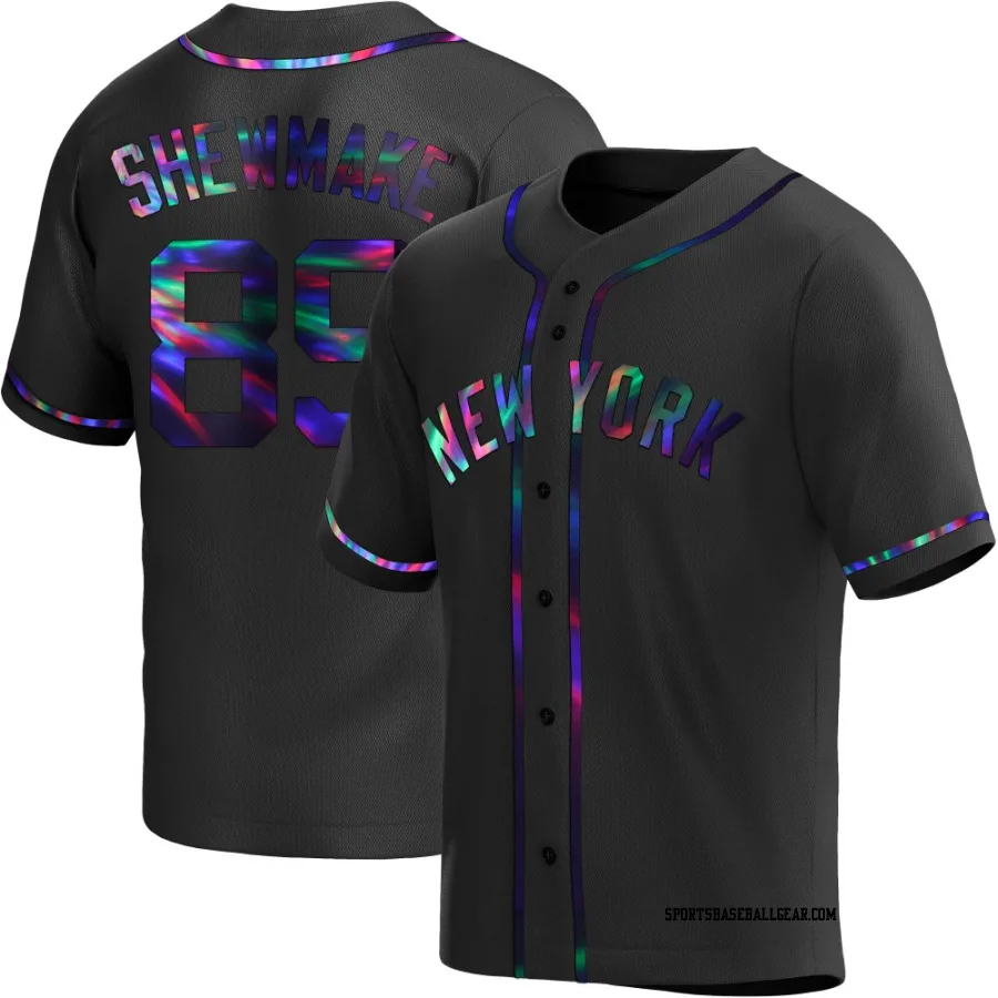 Braden Shewmake Youth New York Yankees Black Holographic Replica Alternate Jersey